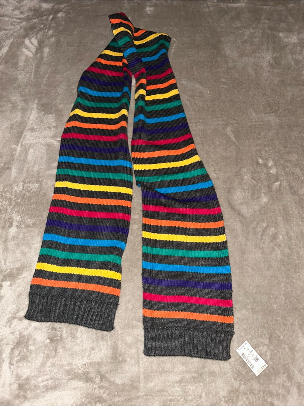 NWT Aeropostale Gray Scarf with Rainbow Stripes